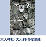 	佐柳島、本浦地区より370余りの石段を登り詰めた山腹に大天神社(大天狗)の社にたどりつく。祭神は、猿田彦神、木霊神。むかし此の地に希有の大樹あり。 その落ち葉を掻き取れば、祟りを受けるというので祠を建て祭祀したのが肇まりと言われております。 多度津港発佐柳島行徒歩にて35分。